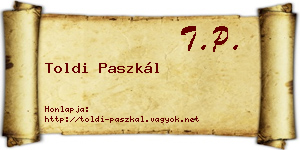 Toldi Paszkál névjegykártya
